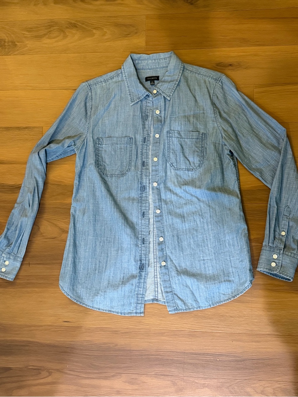 Talbots Light Denim Chambray Button-Down Shirt